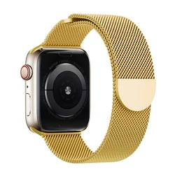 Gradient Dual - Tone Milanese Magnetic Wristband - Stainless Steel Strap - Ultra 49mm (Golden)
