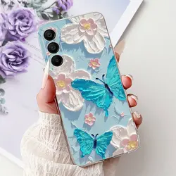Butterfly Flower Soft Silicone Cover - Popular Phone Case for Samsung A16 4G (TPU-891)