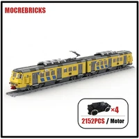 City Station Vehicle Dutch NS SGMm Passenger Train Technology Building Blocks Railway Carriage Sets Kid's DIY Toys Bricks Gifts 3