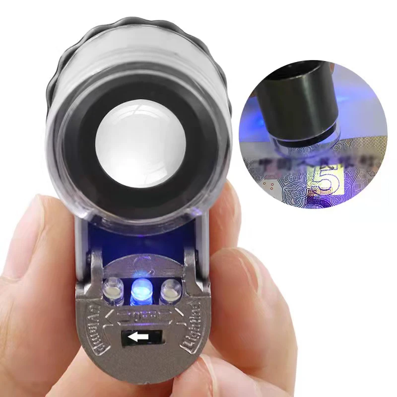 6 LED UV 30X Magnifying Glass Optical Glass Lens Loupe Magnifier Coin  Stamps Jewelry Mini Thread Counter for Student Learning - AliExpress