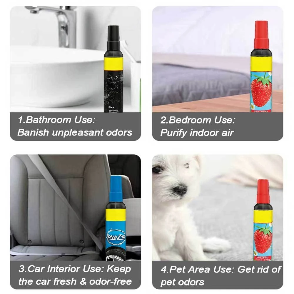 Luxury Car Air Freshener Spray, Portable Bottle, Deodorizing and Refreshing Experience