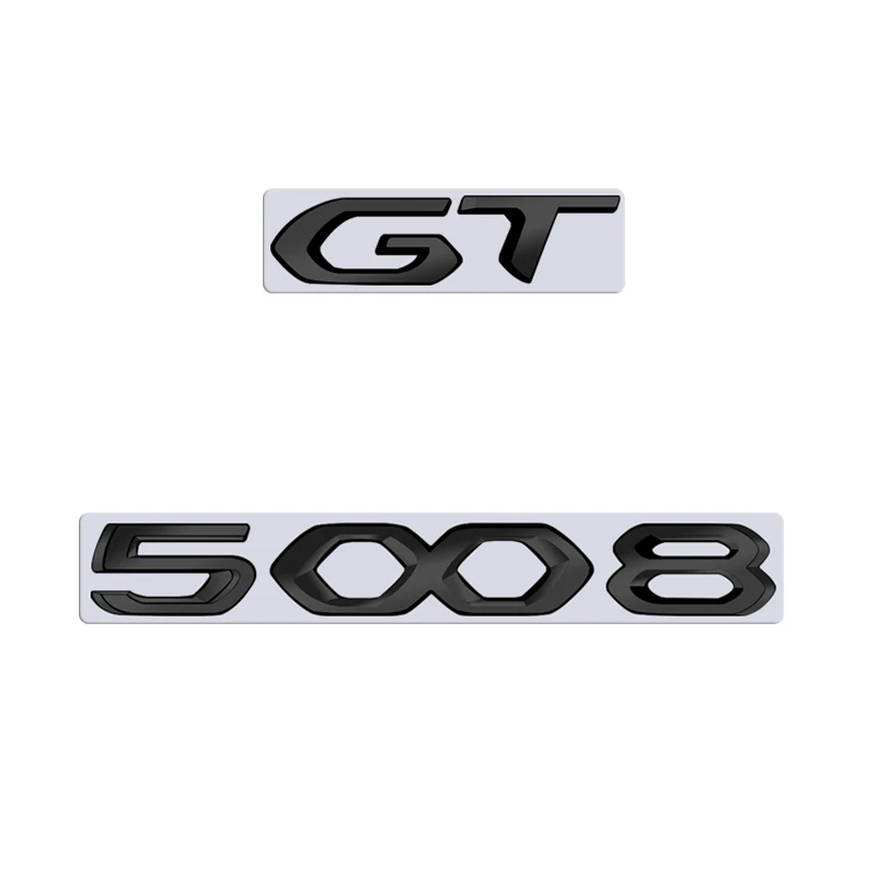 푸조 5008 GT 자동차 3D 금속 문자 로고 배지 데칼 스티커, 자동차 후면 트렁크 알파벳 엠블럼 스타일링 스티커