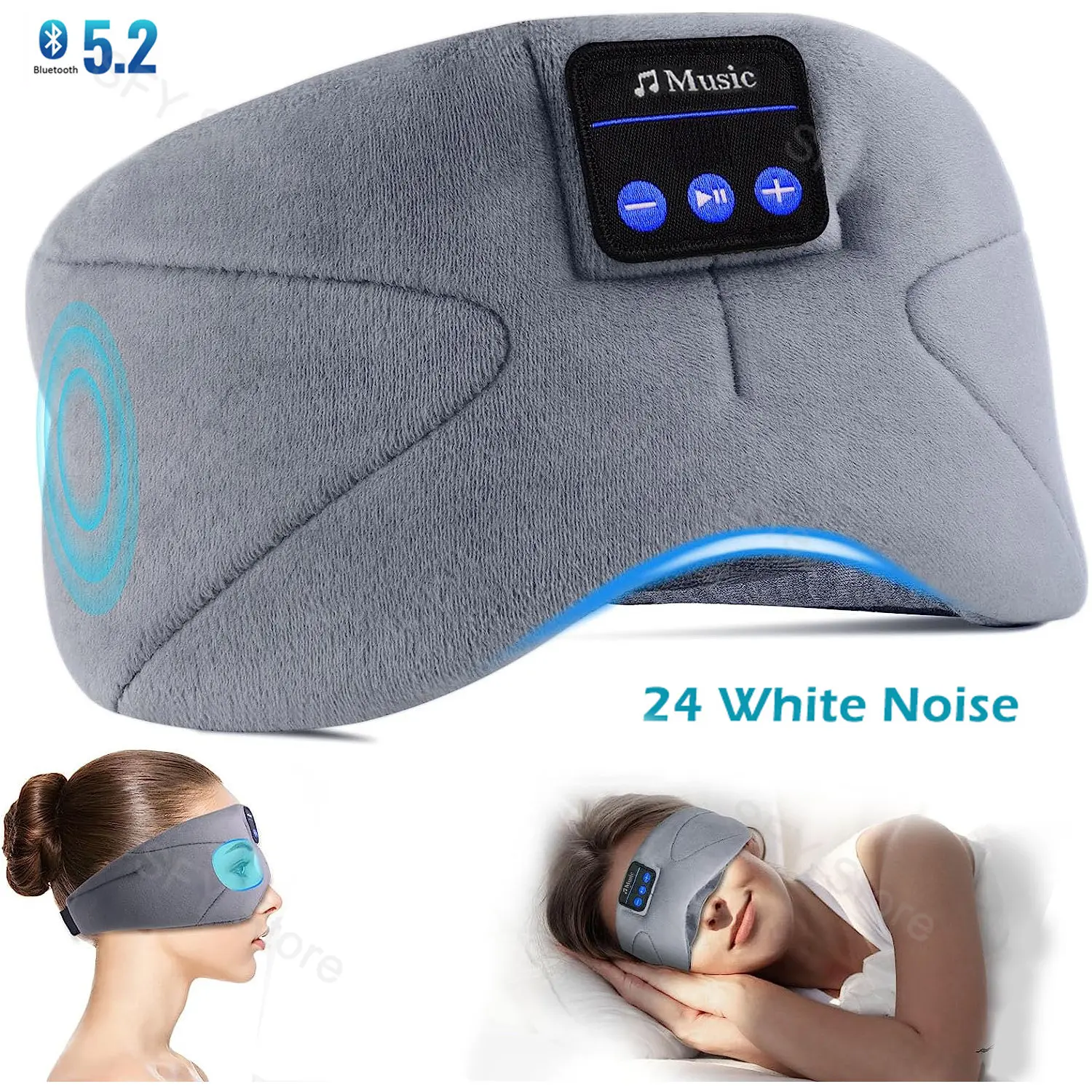 Bluetooth Sleep Mask,Sleeping Headphones 20 White Noise Blackout Light