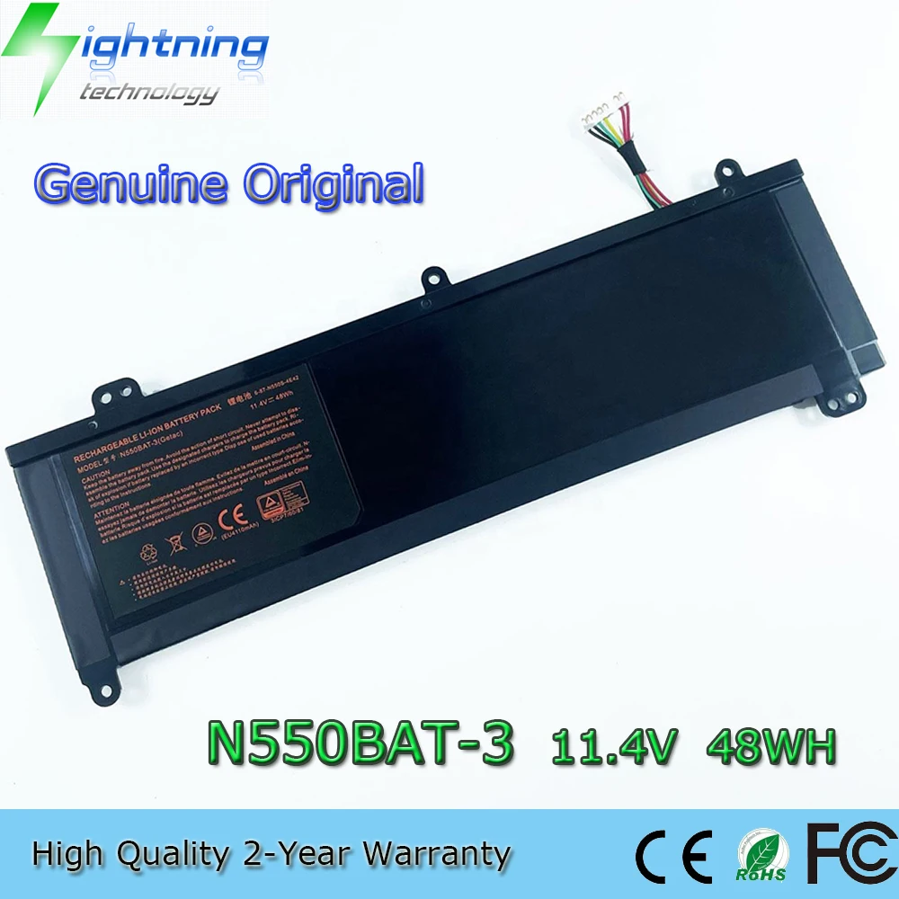 

New Genuine Original N550BAT-3 11.4V 48Wh Laptop Battery for Clevo N550RC N550RN N551RN N551RC 6-87-N550S-4E43