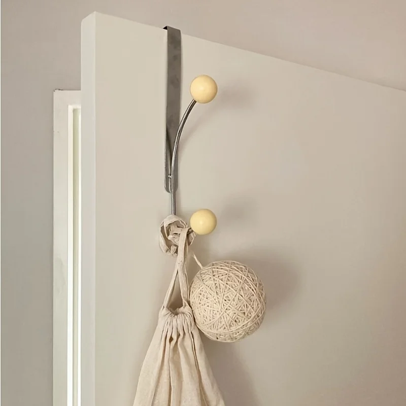 Over-the-Door Iron Hook Rack Easy Install,Heavy-Duty Metal Hooks for Coats,Hats Perfect for Bedroom, Kitchen & Bathroom Storage