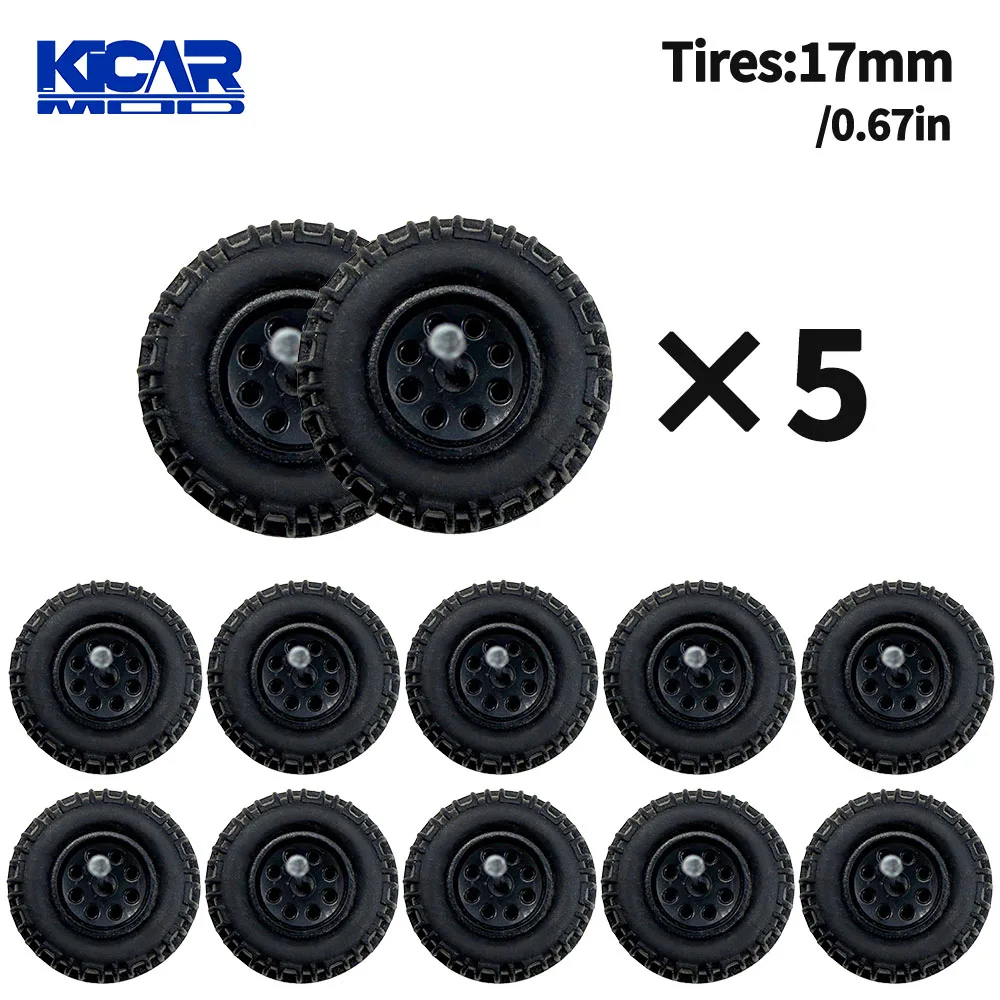1/64 Geländefahrzeug-Modellräder Gummireifen ABS-Räder für Geländewagen-Modellauto-Umbauteile - Durchmesser 17mm (5er-Set) – Detail 4