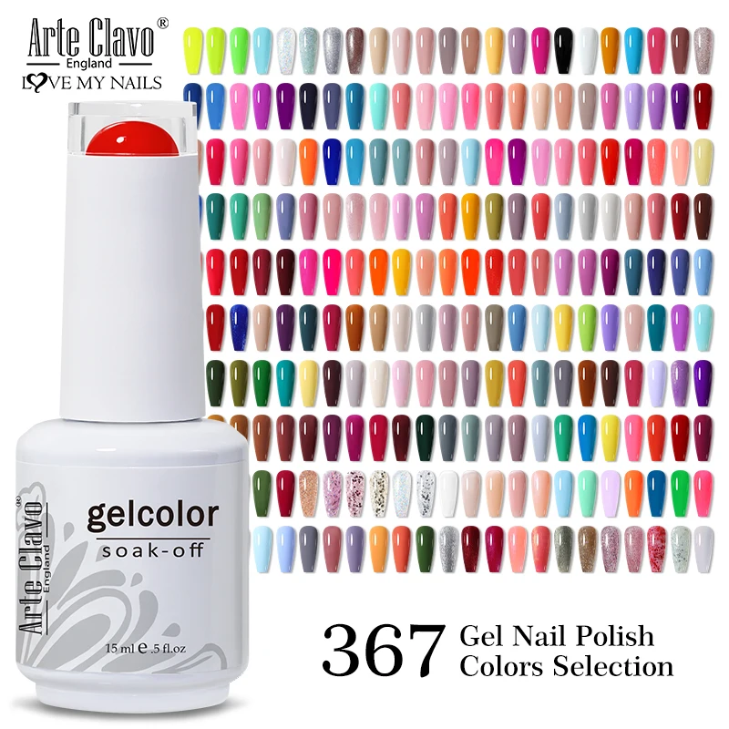 Arte Clavo 15ml Gel Nail Polish Nail Supply Wholesale Soak Off UV LED Gel Lacquer Nail Art Glitter Polish Long Lasting Gel 2