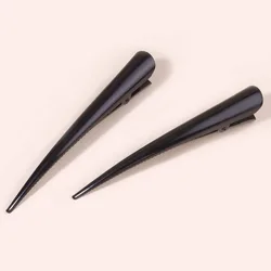 Elegant Metal Hair Clips - Stylish Salon Hairdressing Accessories (Black)