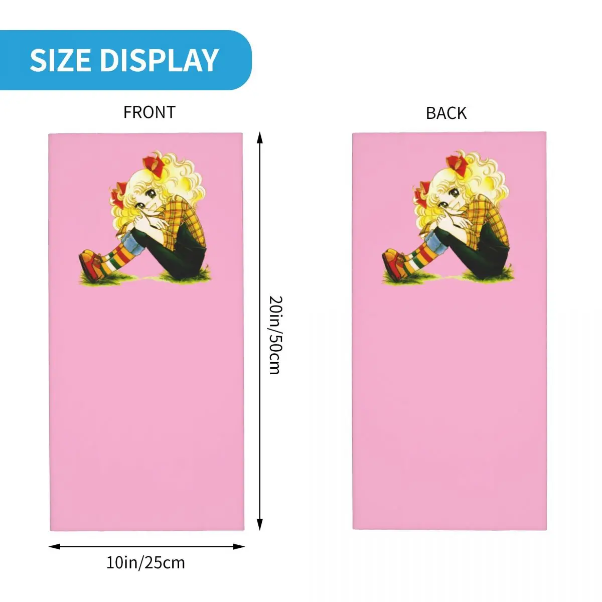Candy Candy Bandana Neck Gaiter for Ski Running Wrap Scarf Cartoon Anime Manga Balaclava Warmer Face Scarf Cover
