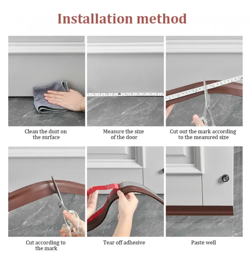 Description Picture 4 of item2024 Waterproof Seal Strip Draught Excluder Stopper Door Bottom Guard Double Silicone Rubber Seal Dustproof Soundproof