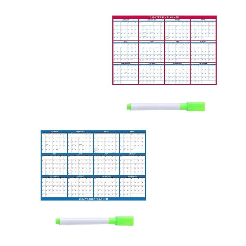 Planning Annuel Magnétique Effaçable 90x60 Cm - 52 Semaines, Avec Marqueurs Et Aimants - Bi-Office Maya