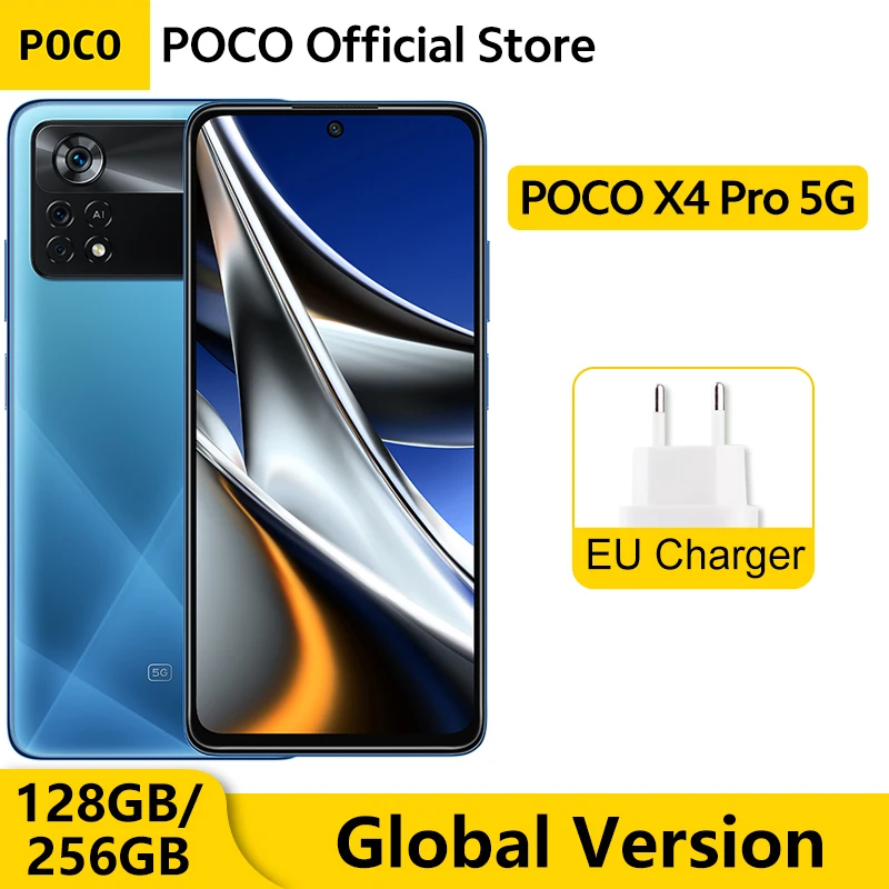 Xiaomi Poco X4 Pro 5G 128GB/6GB RAM 6.67 AMOLED Display 5000 mAh Battery  Global Version Laser Blue (New) 