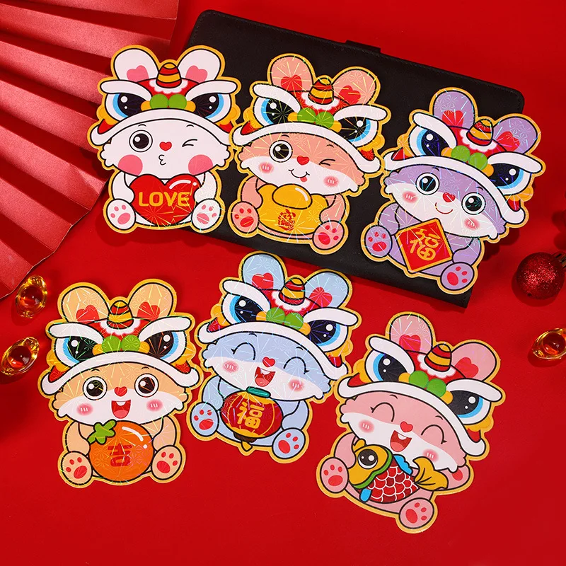 Year Of The Rabbit Red Envelope 12Pcs Lucky Money Envelopes 2023 Cartoon Red  Envelope 