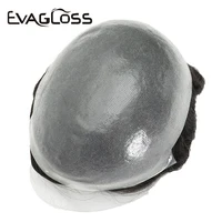 Natural Hairline Skin Pu With Knots Human Hair Toupee Men Wig 0.06mm Knot Male Hair Prosthesis Hair Replacement System For Men 2