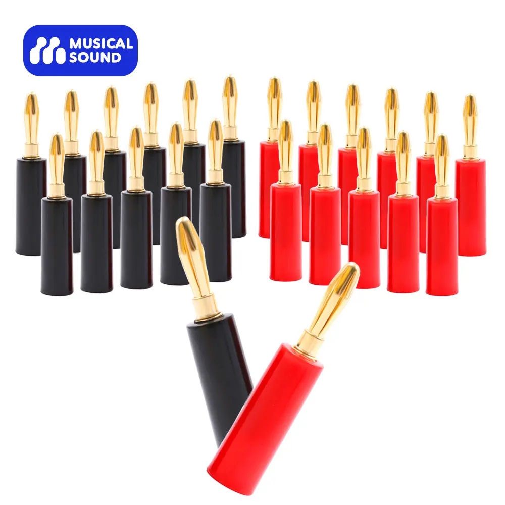 Spine A Banana Con Suono Musicale 12 Paia/24 Pezzi Doppia Vite Chiusa Connettori A Spina Jack Per Altoparlanti A Banana Placcati In Oro 24K