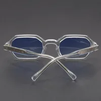 Lunettes de soleil hexagonales vintage classiques à rivets, petite monture, pour femmes et hommes, lunettes de soleil de luxe, marque de créateur, style punk populaire 4