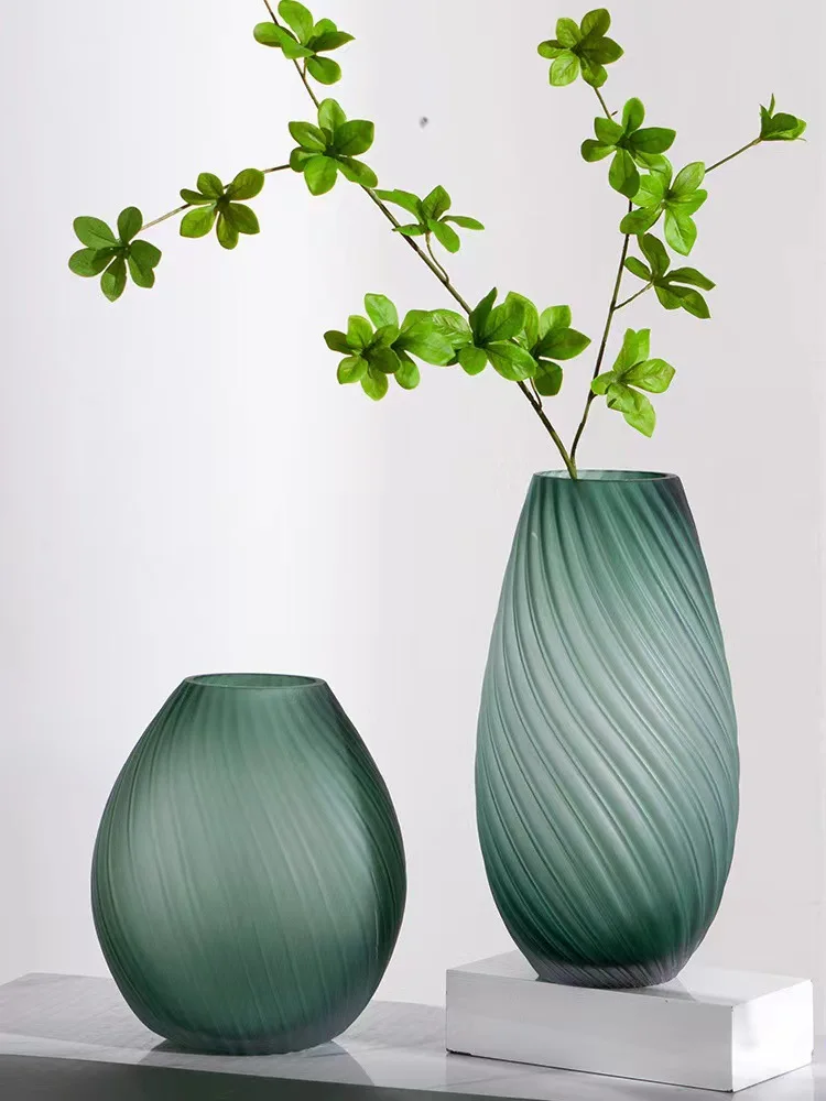 Luxury High-End Large Vase Floor Decoration Living Room Flower Arrangement 2021 New High-End Restaurant Glass Decoration 6