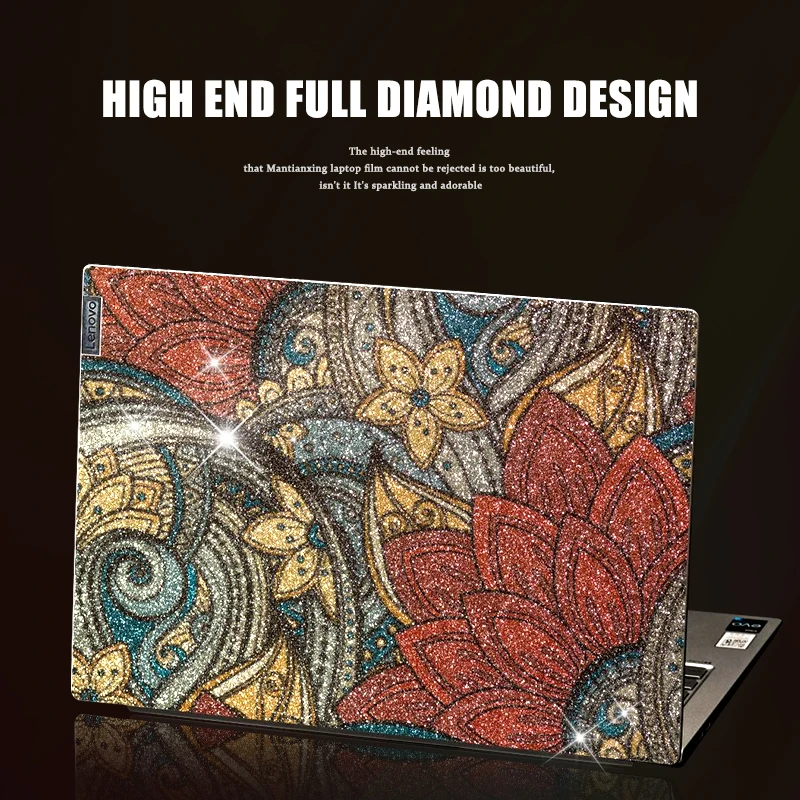 Monocromático Bling Brilhante Diamante Laptop Adesivo Decalque Decorativo para hp Lenovo Macbook Acer 12 13 14 15.6 17 - Imagem 5