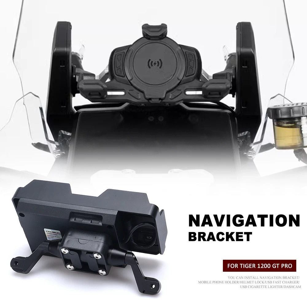 New GPS Navigation Plate Bracket Windshield Stand Mobile Phone Holder For Tiger 1200 Tiger1200 TIGER 1200 TIGER1200 GT PRO 2023- for honda vfr1200x crosstourer vfr 1200 x 2016 2020 windshield stand holder phone mobile phone gps navigation plate bracket