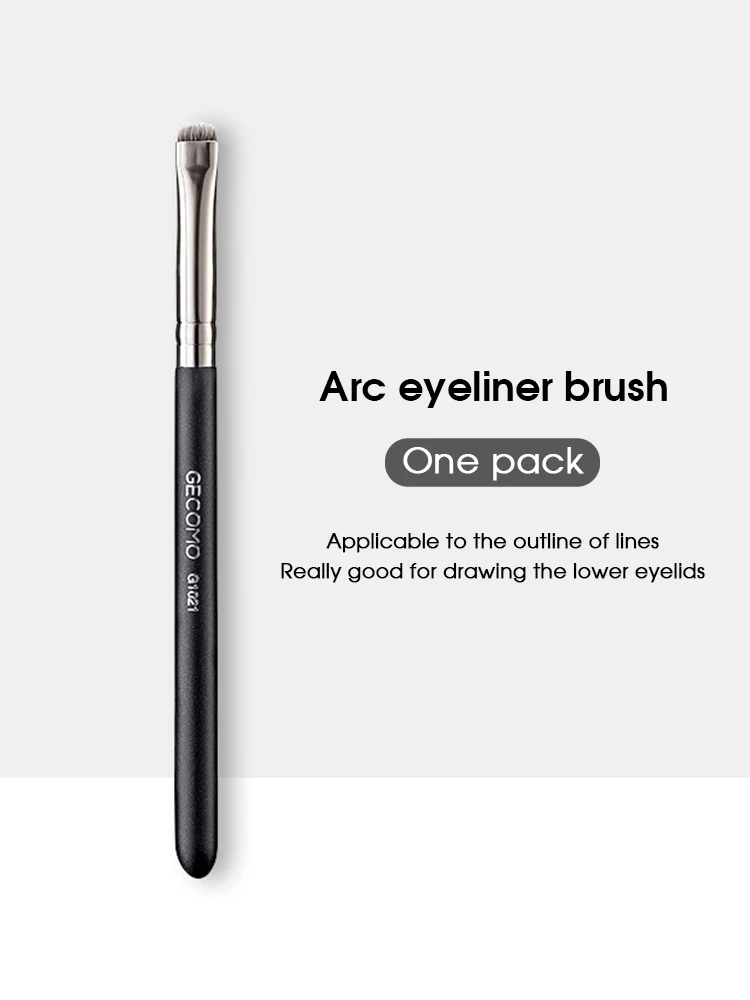 Precision Eye and Brow Makeup Brush Set - Flat and Curved Heads