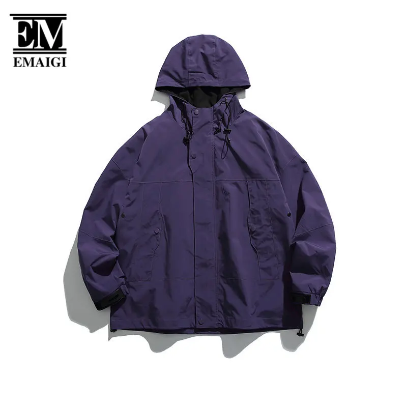

2023 Spring Men's Cityboy Outdoor Fashion Loose Casual Hooded Cargo Coat Male Women Streetwear Sport Jacket Outerwear