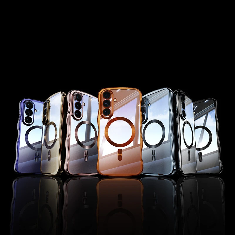 Wavy Pattern Glossy Transparent Shockproof Case