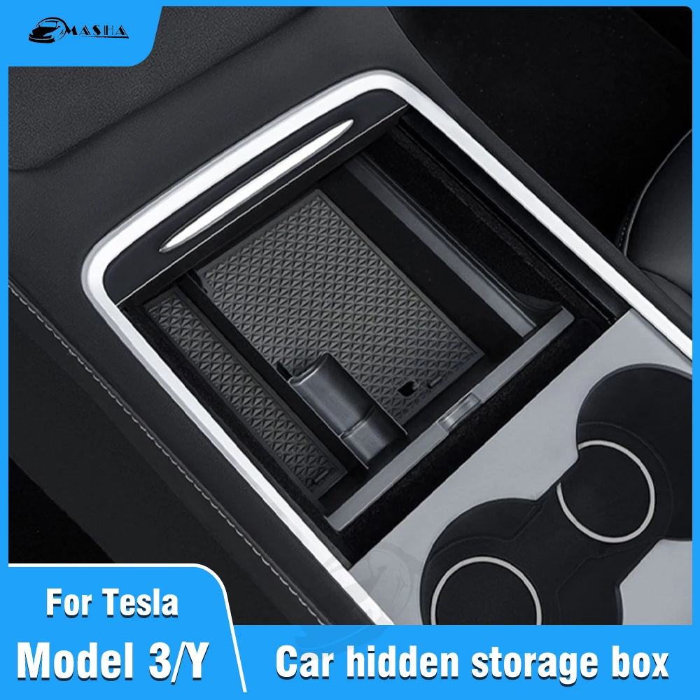 For Tesla Model Y Model 3 Accessories Center Console ABS Tray Organizer 테슬라  Central Armrest Lower Storage Box органайзер 자동차용품 - AliExpress