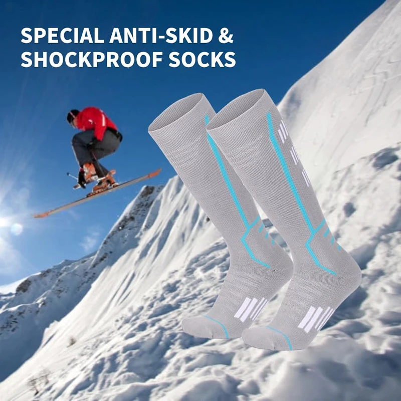 Ski Socks Merino Wool Adult Youth Compression Winter Thermal Kneed-High Skiing Snowboarding Hunting