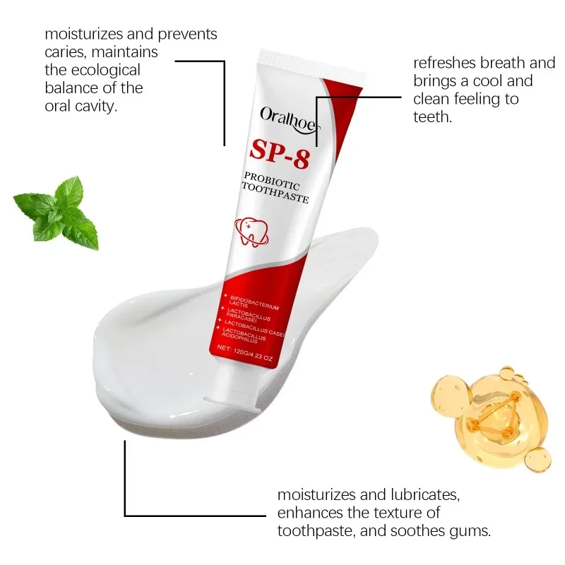 Probiotic Whitening Toothpaste Stain Removing Super Probiotic-8 Long Lasting Fresh Breath Enzyme Toothpaste Brightening Teeth