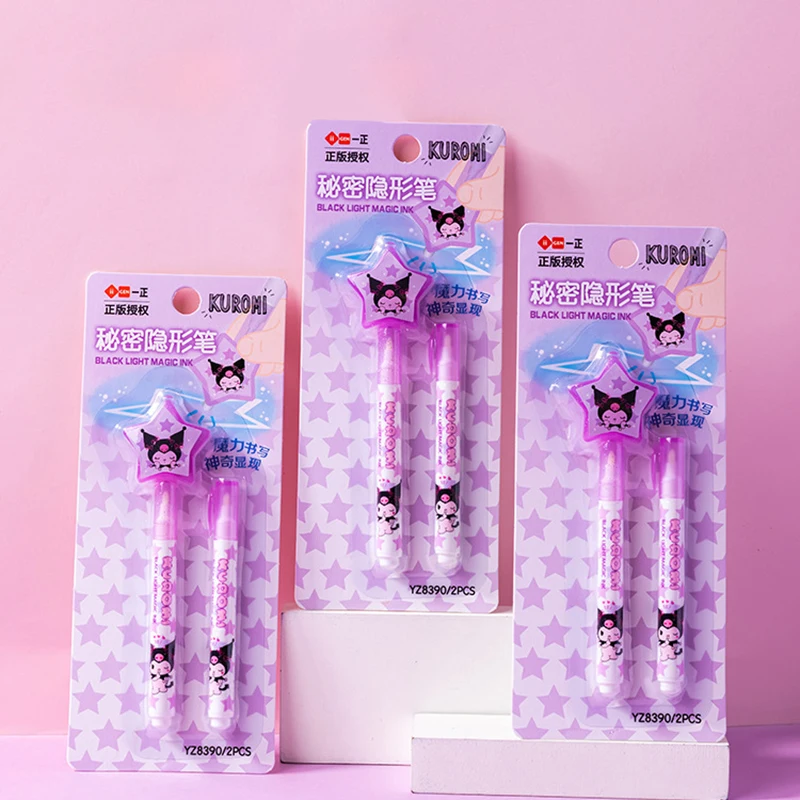 Invisible Ink Pen Magic Pen Magic Light Pen 1pcs Kuromi Invisible Pen UV Light School Student Stationery Elementary Supplies Secret Writing Notebook Diary Pens Supply