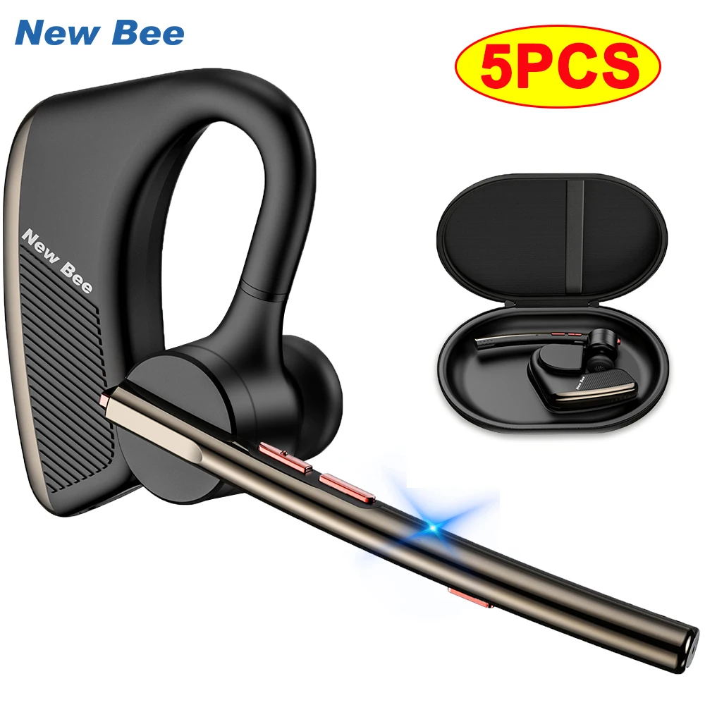 

5PCS New Bee M50 Wireless Bluetooth Headset 5.2 Earphones Headphone with Dual Mic Hands-free Earbuds CVC8.0 Noise Cancelling