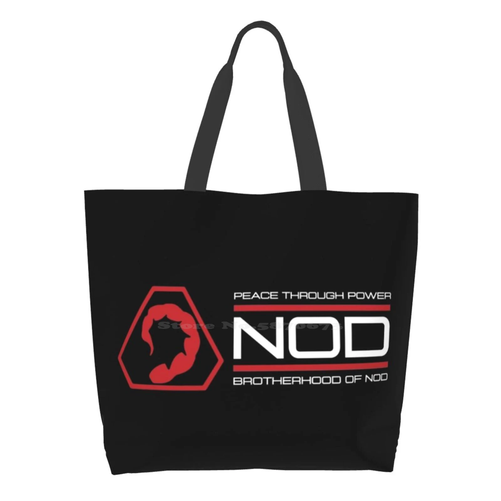 

Brotherhood Of Nod Women Shopping Bag Girl Tote Large Size Brotherhood Of Nod Command And Conquer Peace Through Power Video
