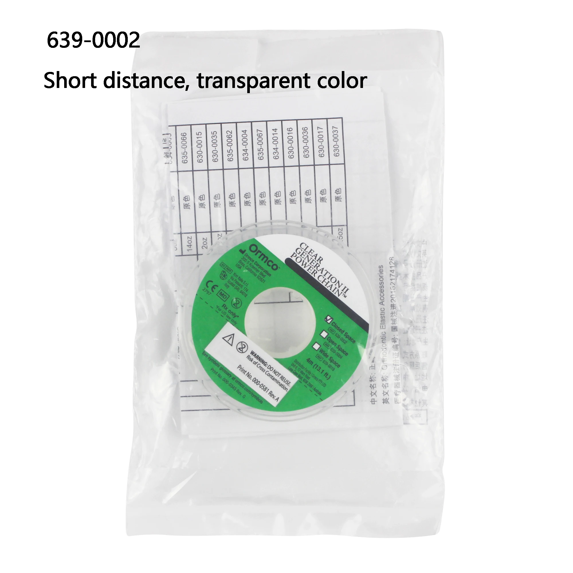 Banda elástica de tracción Oral ORMCO, banda elástica de goma para ortodoncia/banda de tracción de goma, 4 m por caja