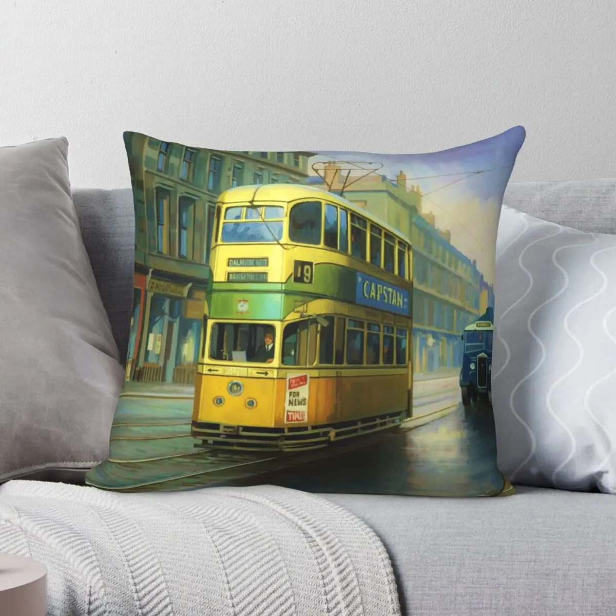 

Квадратная наволочка для дивана из полиэстера и льна