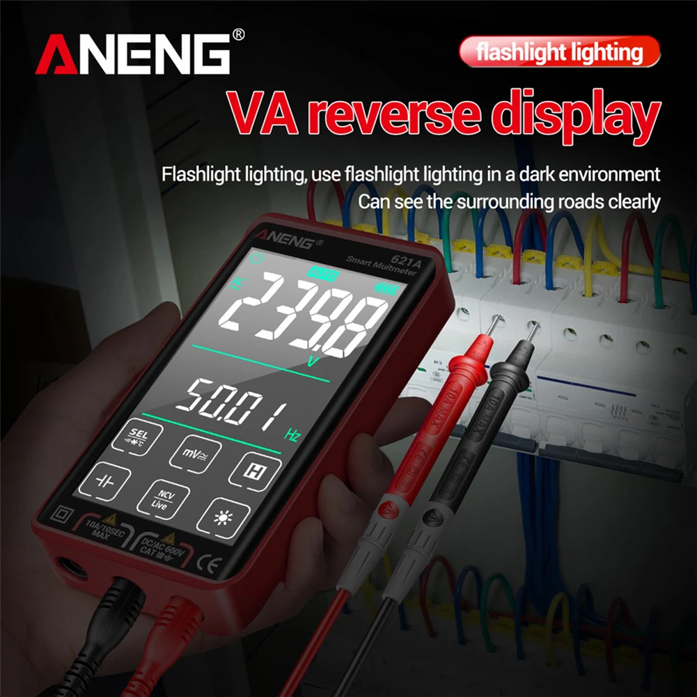 ANENG 621A Ʈ  Ƽ  ġ ũ Ƽ  ׽ Ʈ, 9999 īƮ True RMS ڵ  DC/AC 10A 
