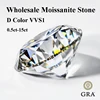 Wholesale Moissanite Stone 0.5ct-15ct D Color Round Cut Vvs1 Prices Gemstone for Moissanite Jewelry Making with GRA Certificate 1