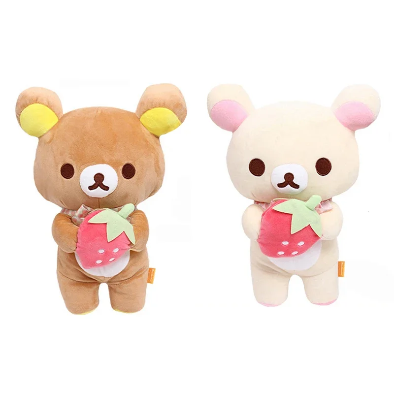 Strawberry Rilakkuma Plush collection Teddy Bear Peluche Lovely Anime Bear Stuffed Doll Kawaii Room Decor Soft Birthday Gifts