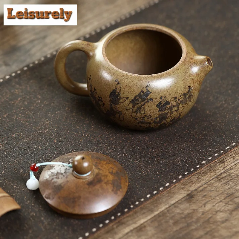 550ml Traditional Yixing Purple Clay Teapot Handmade Xishi Pot Raw Ore Temperature Firewood Mud Kettle With Infuser Zisha Teaset