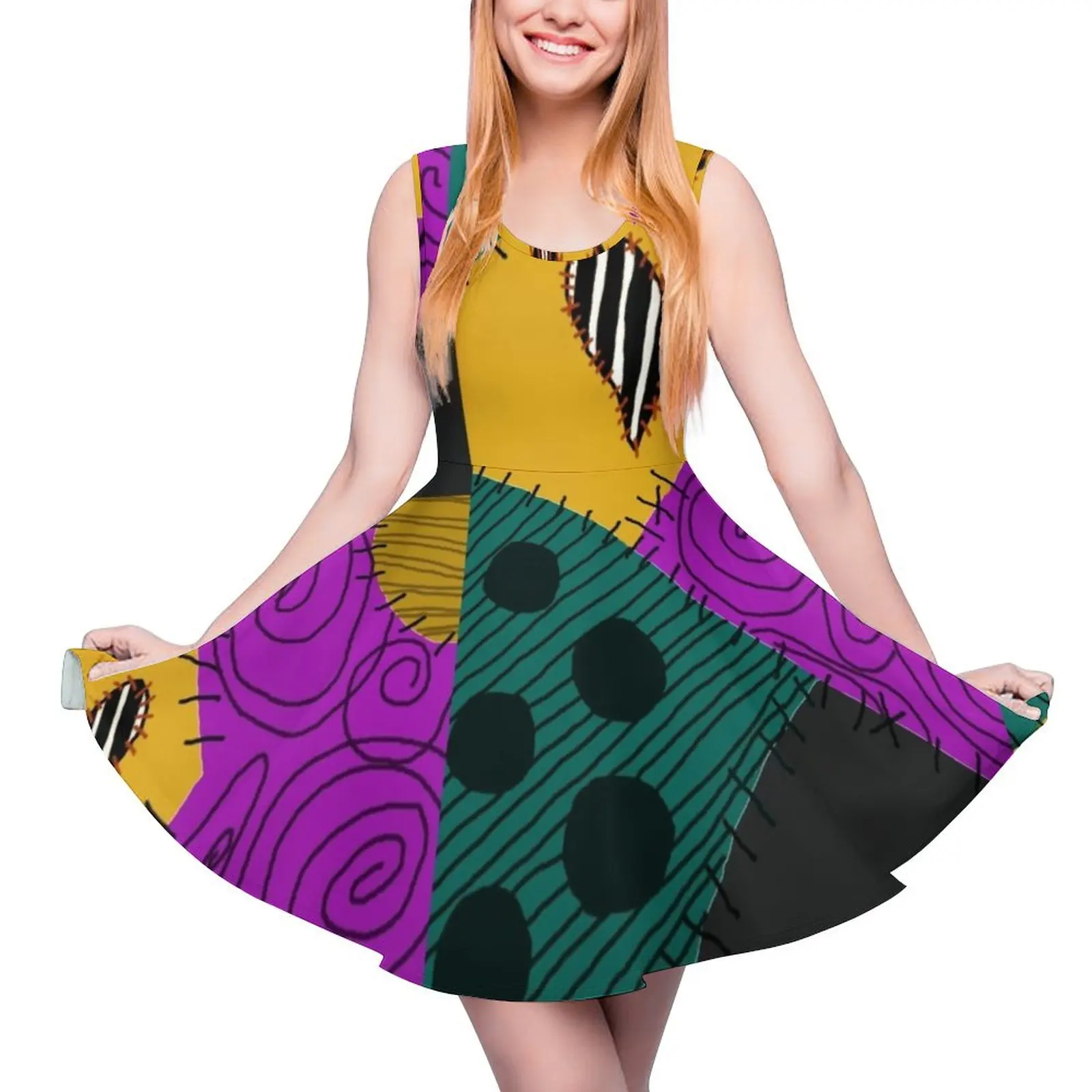Sallys New Patch Sleeveless Dress elegant dress dress for women 2024
