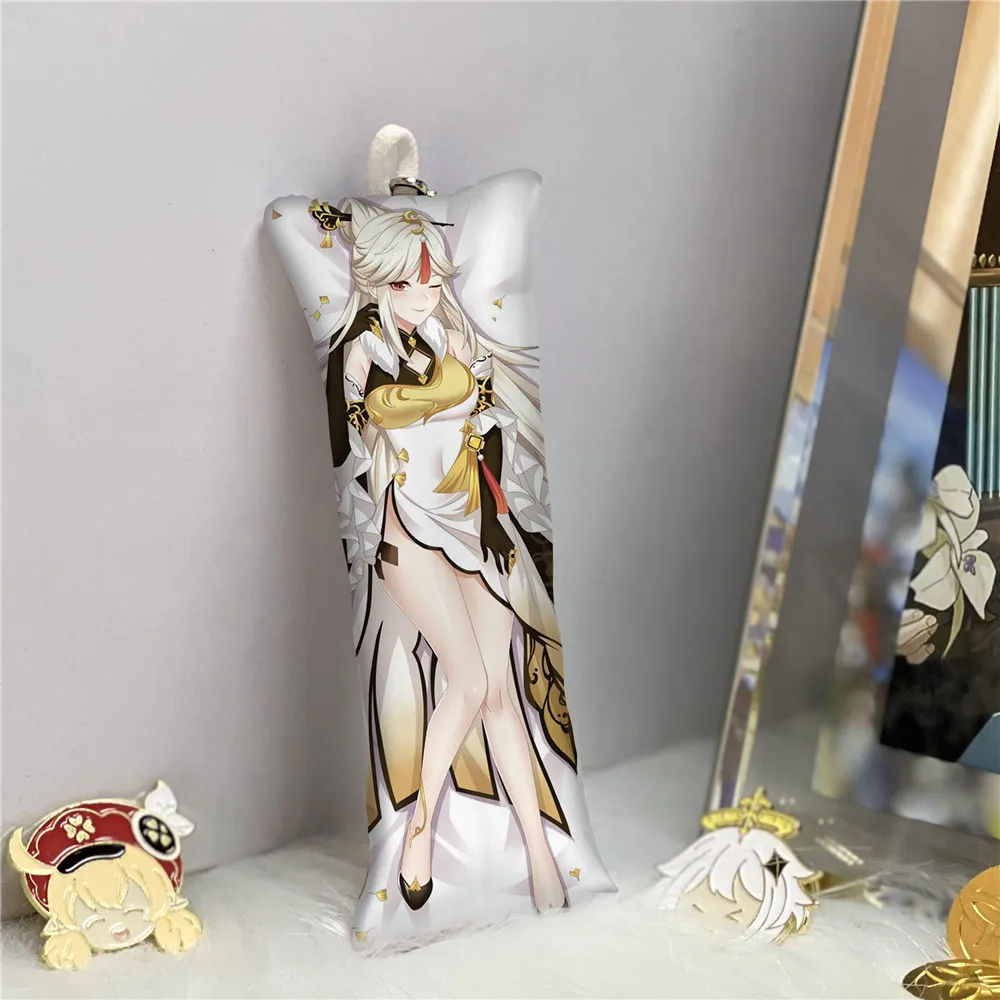 

Genshin Impact Ningguang Keychain Bag Pendant Mini Dakimakura Body Pillow Peachskin Cute Game Character Decoration Key Chain