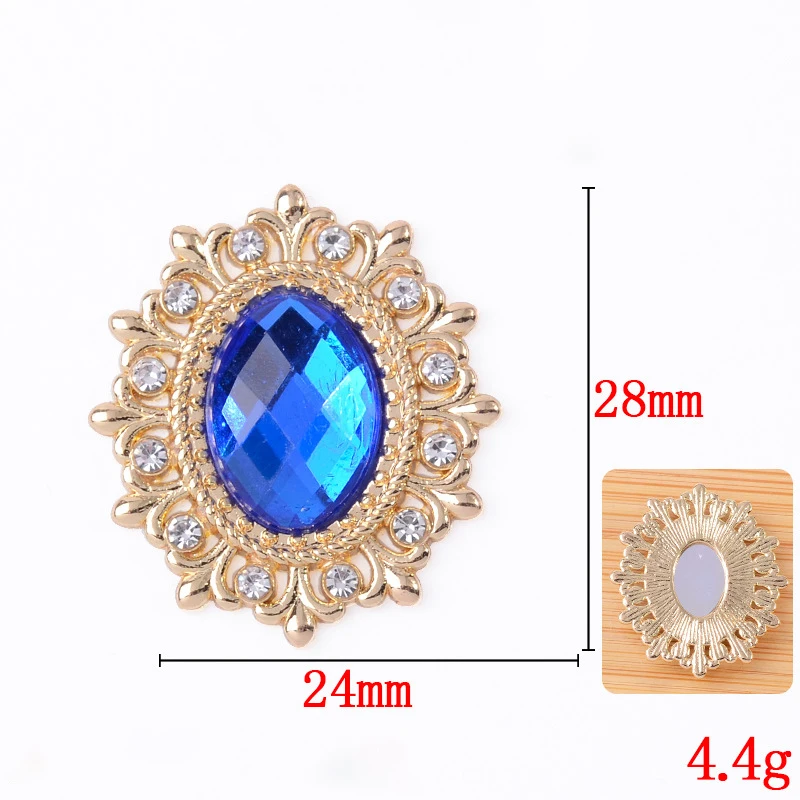Gold Alloy Decorative Acrylic Buttons, 10PCS - Ideal for Clothing, Packaging, and Hair Accessories