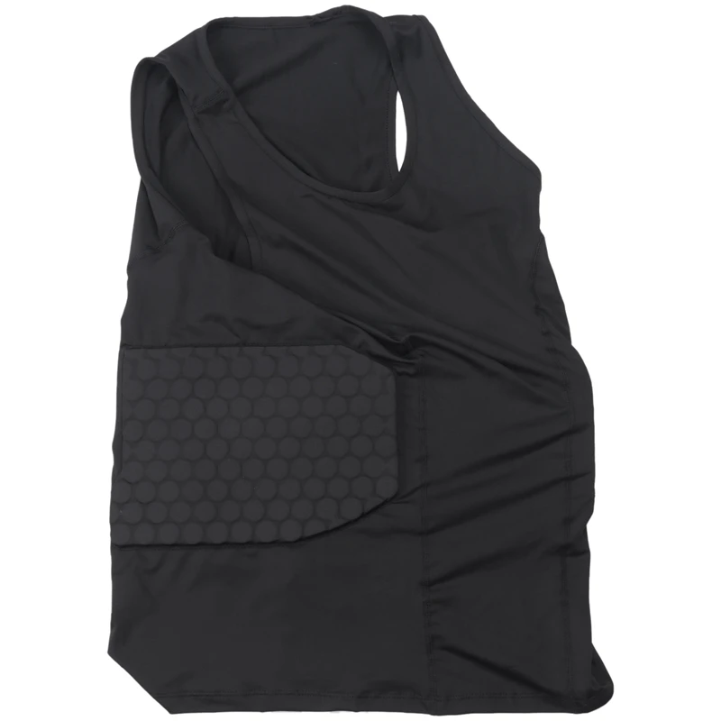 Mannen Rib Protector Padded Vest Compressie Shirt Training Vest Met 3
