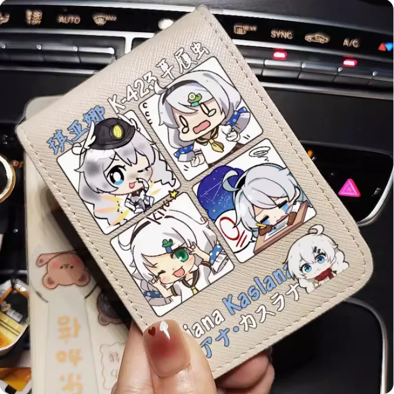 Anime Honkai Impact 3 Kiana Kaslana Fashion Wallet PU Purse Card Cash Holder Bag Cosplay Gift B359