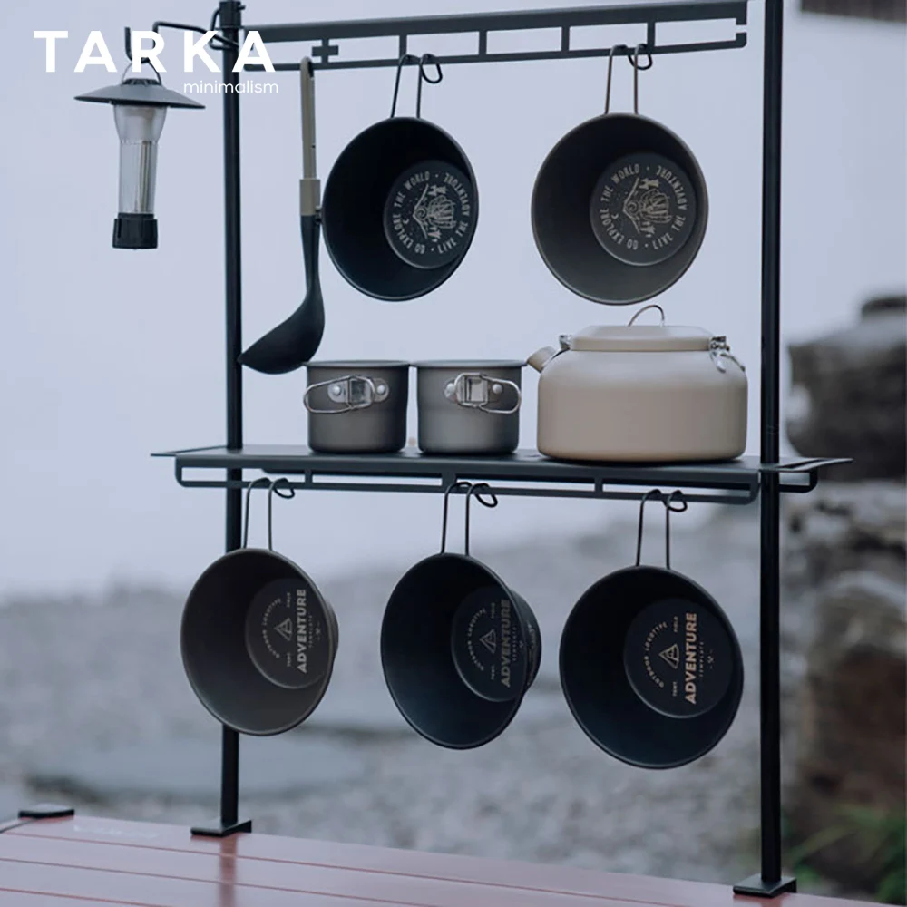 Outdoor Shelf Lantern Stand TARKA Outdoor Shelf Lantern Stand Camping Tabletop Detachable Tools Light Hanging Shelf Storage Rack