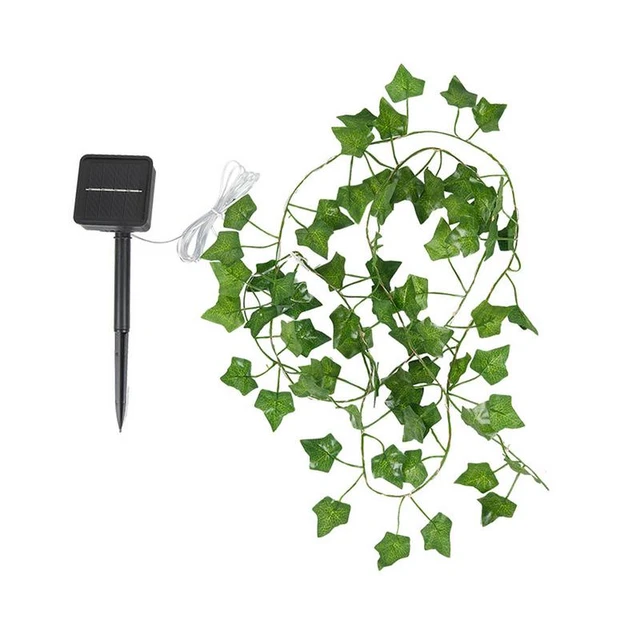 Solar String Lights Fake Vine Artificial Foliage Hanging Leaf