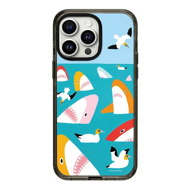 

Upgrade Acrylic Border Cartoon Shark Phone Case Cover for IPhone 11 12 13 14 15 Pro Max Case for IPhone 15 Pro Max