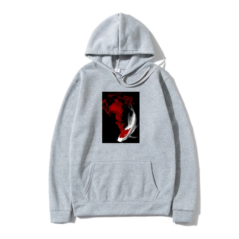 

Мужской свитшот в китайском стиле, дизайнерский пуловер в стиле Hoodys Coy Koi 2022, Мужской флисовый свитшот с принтом Lucky Fish