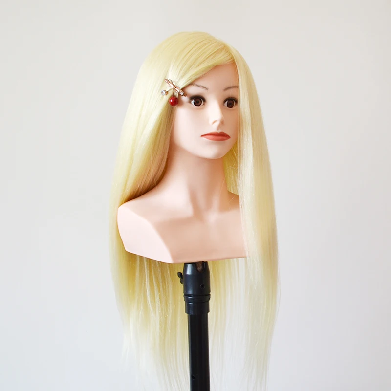 Голова-манекен із 80% справжнього людського волосся з плечем для волосся Перукарська косметологічна голова ляльки для зачісок Голова-манекен