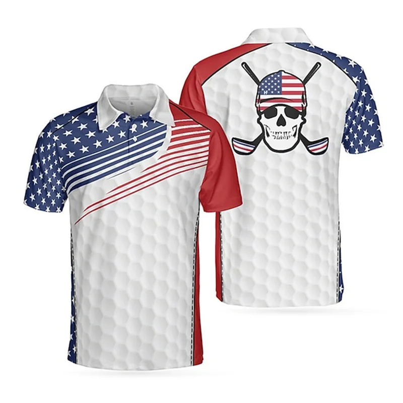 Men's Golf Casual Lapel Polo T-Shirt Outdoor Sports Harajuku Short Sleeve Summer