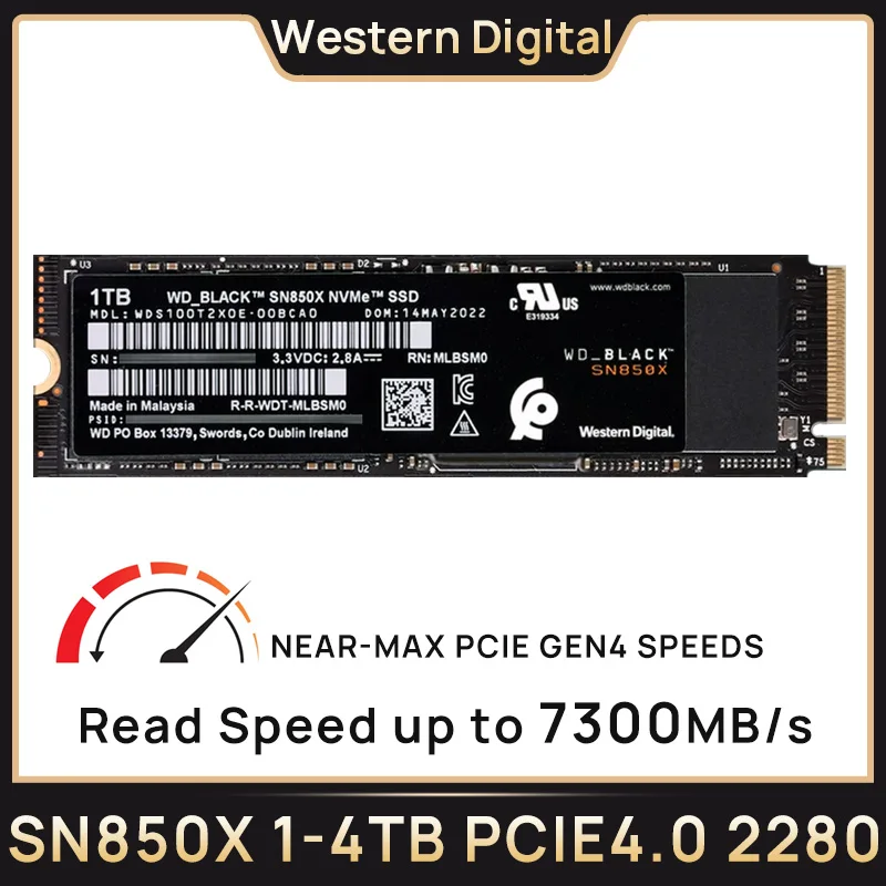 Western Digital SN850X 4 TB 2 TB 1 TB WD_BLACK M.2 2280 NVMe PCIe Gen 4.0x4 SSD Unidades de estado sólido para jogos computador laptop PS5